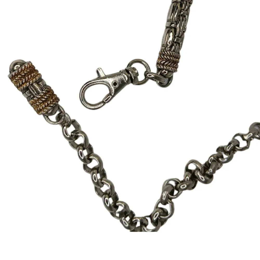 𝅺Vintage Metal Chain Barrel Weave Link Belt Gold Silver Tone